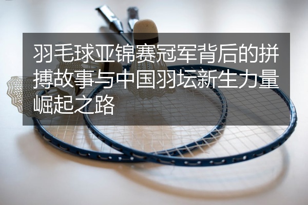 羽毛球亚锦赛冠军背后的拼搏故事与中国羽坛新生力量崛起之路